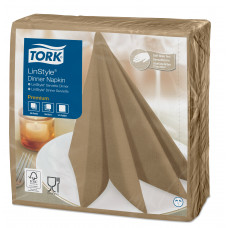 Салфетка для ужина Tork Premium LinStyle® светло-коричневая (478874) Салфетка для ужина Tork Premium LinStyle® светло-коричневая (478874)